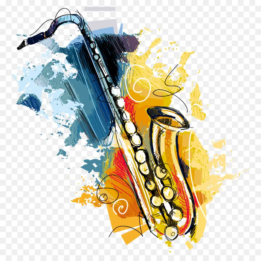 Saxophone Coloré，Musique PNG