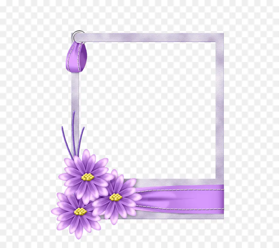 Cadre Photo，Fleurs Violettes PNG