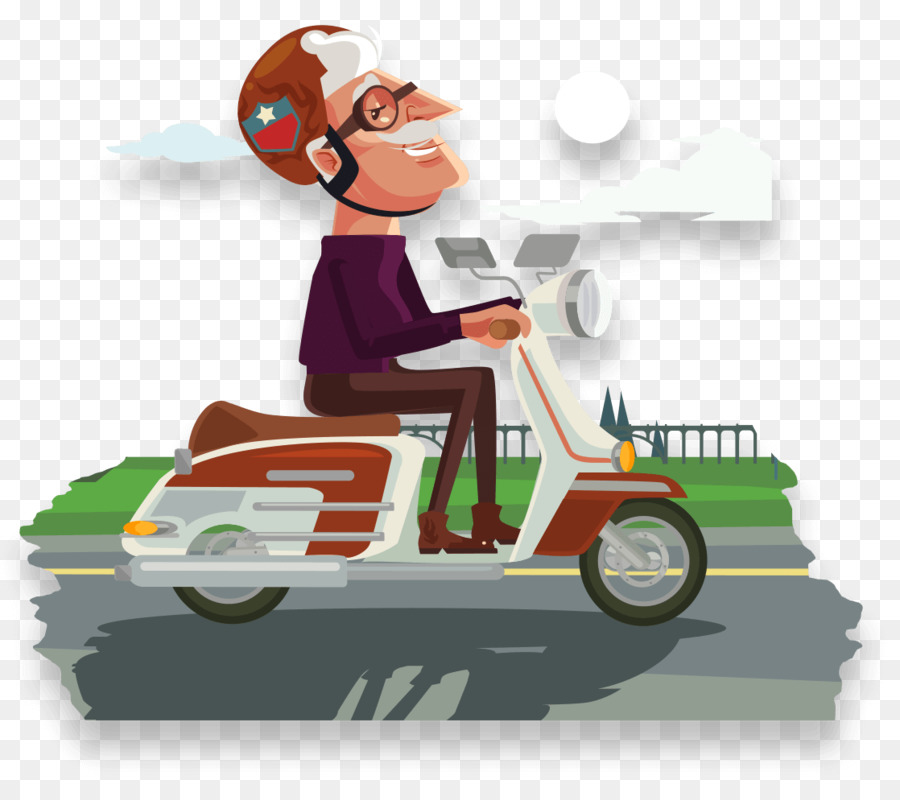 Homme En Scooter，Casque PNG