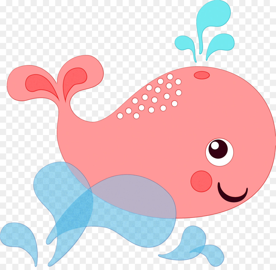 Baleine Rose Mignonne，Dessin Animé PNG