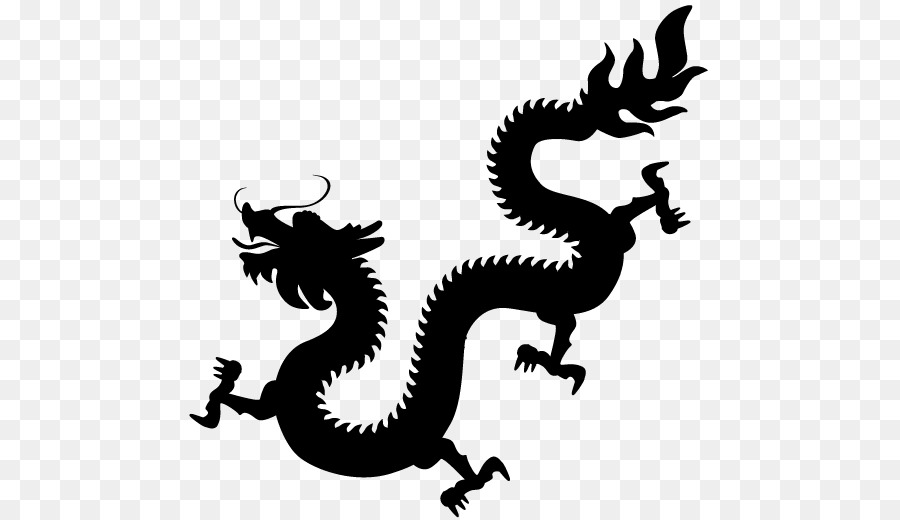 Silhouette De Dragon，Feu PNG