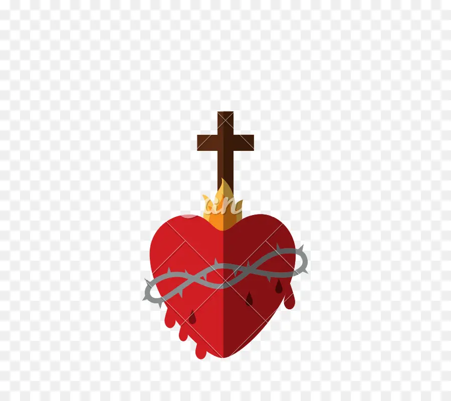 Sacré Coeur，Croix Chrétienne PNG
