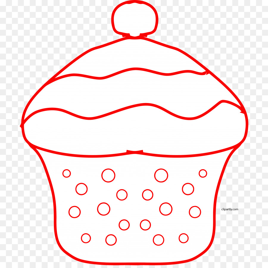 Contour De Cupcake Rouge，Dessert PNG