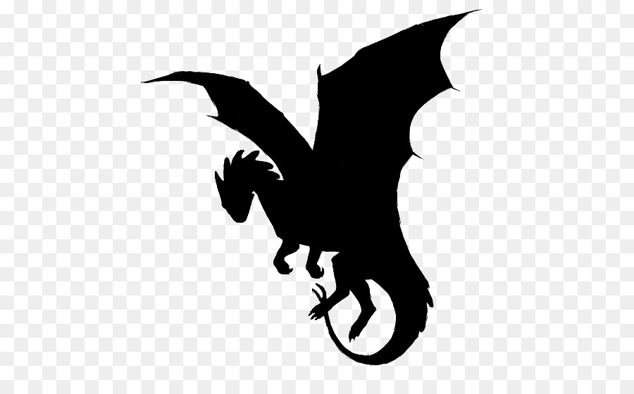 Silhouette De Dragon Noir，Mythique PNG