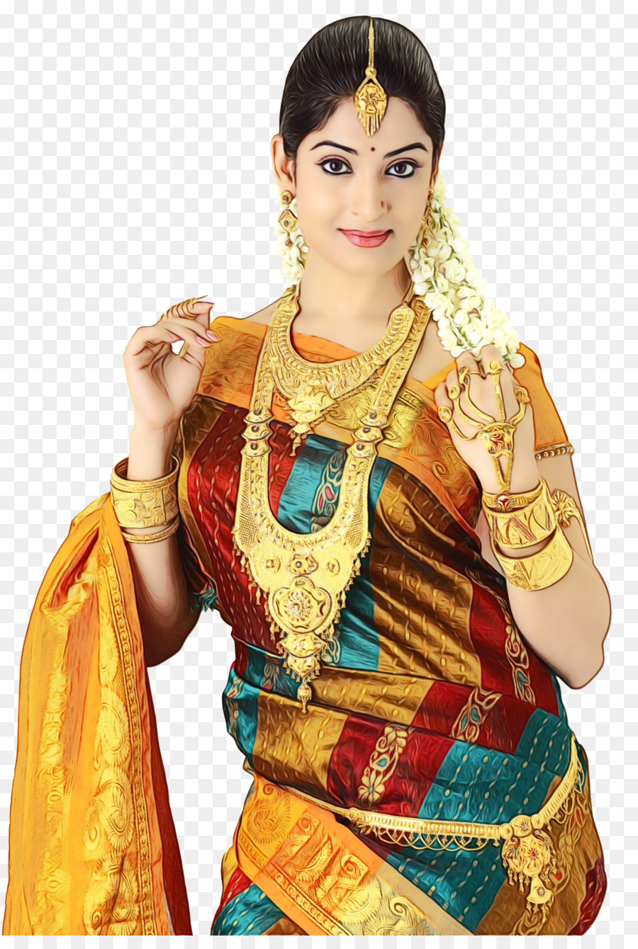 Femme En Costume Traditionnel，Sari PNG