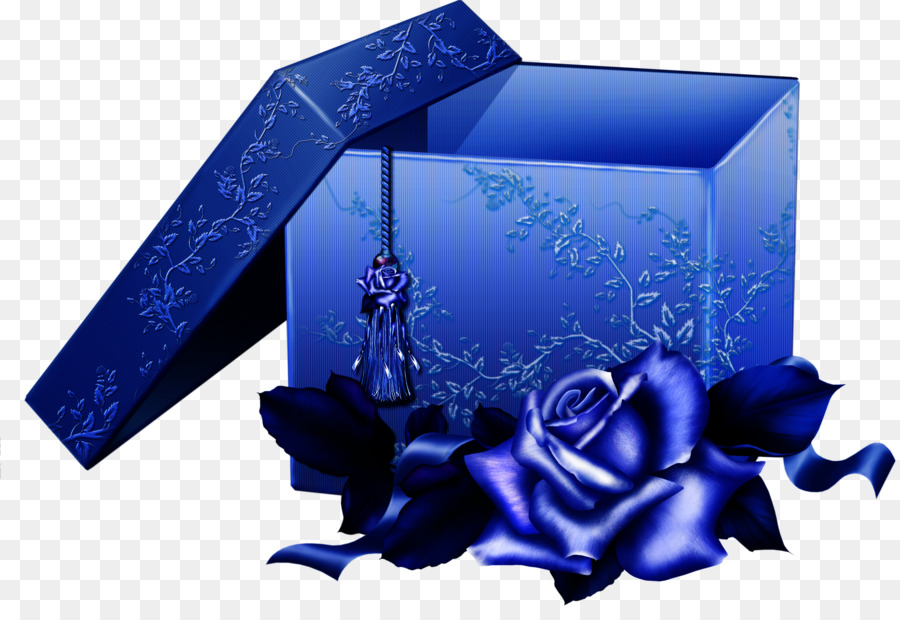 Coffret Bleu，Rose PNG