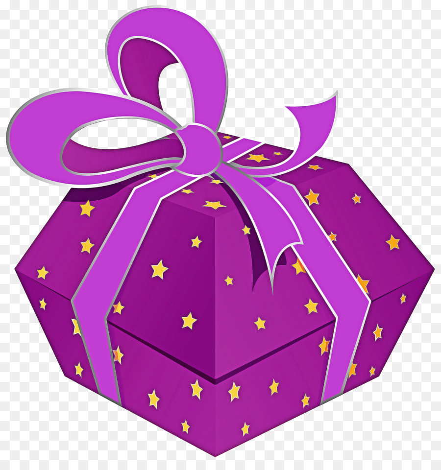 Coffret Cadeau，Ruban Violet PNG