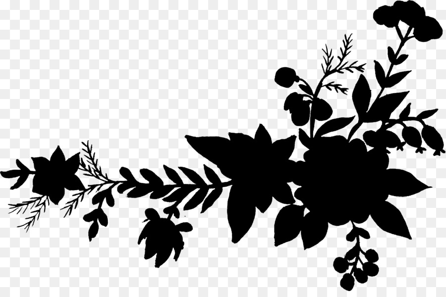 Silhouette Florale Noire，Fleurs PNG