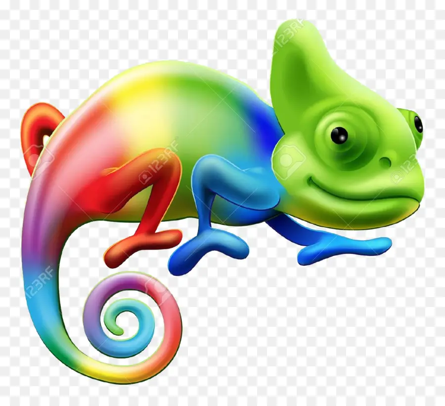 Caméléon Coloré，Lézard PNG