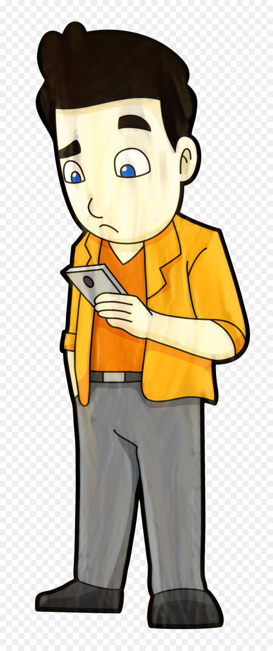 Homme Avec Téléphone，Téléphone Intelligent PNG