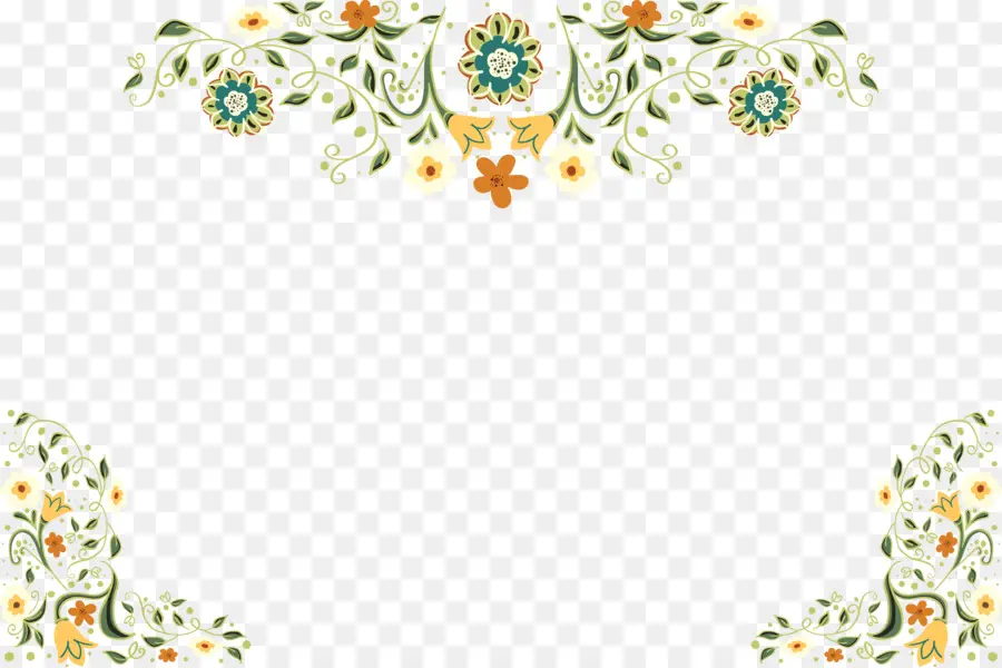 Bordure Florale，Fleurs PNG