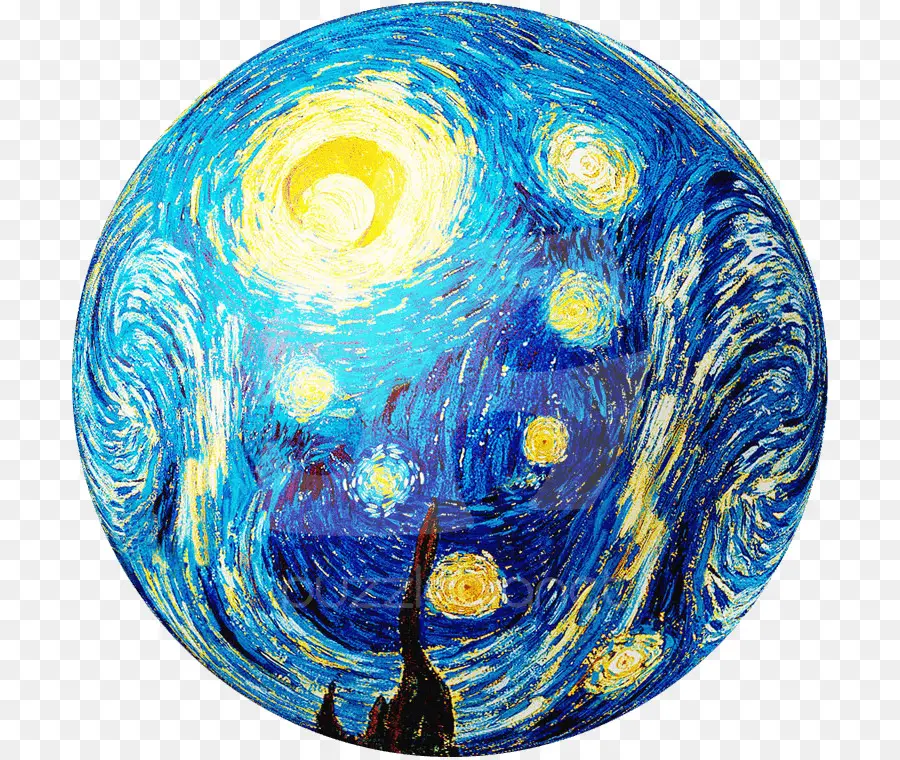 Nuit étoilée，Van Gogh Autoportrait PNG