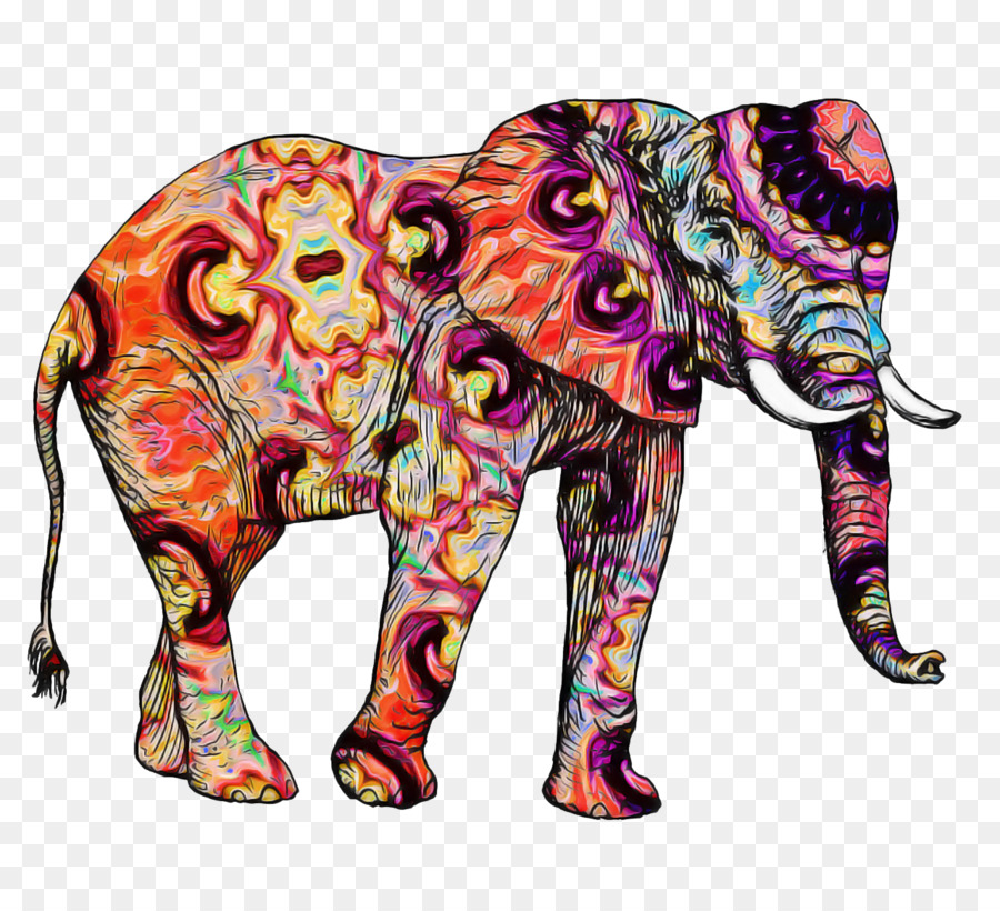 Éléphant Coloré，Modèle PNG