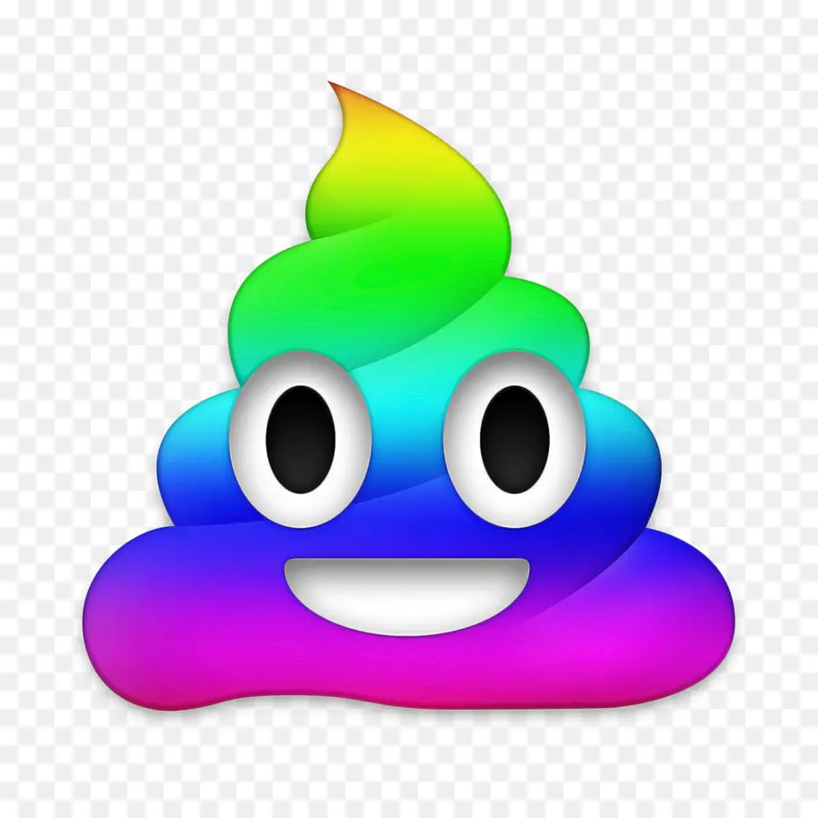 Emoji Caca Arc En Ciel，Souriant PNG