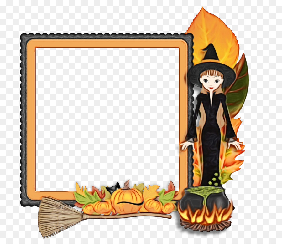 Sorcière Et Cadre，Halloween PNG