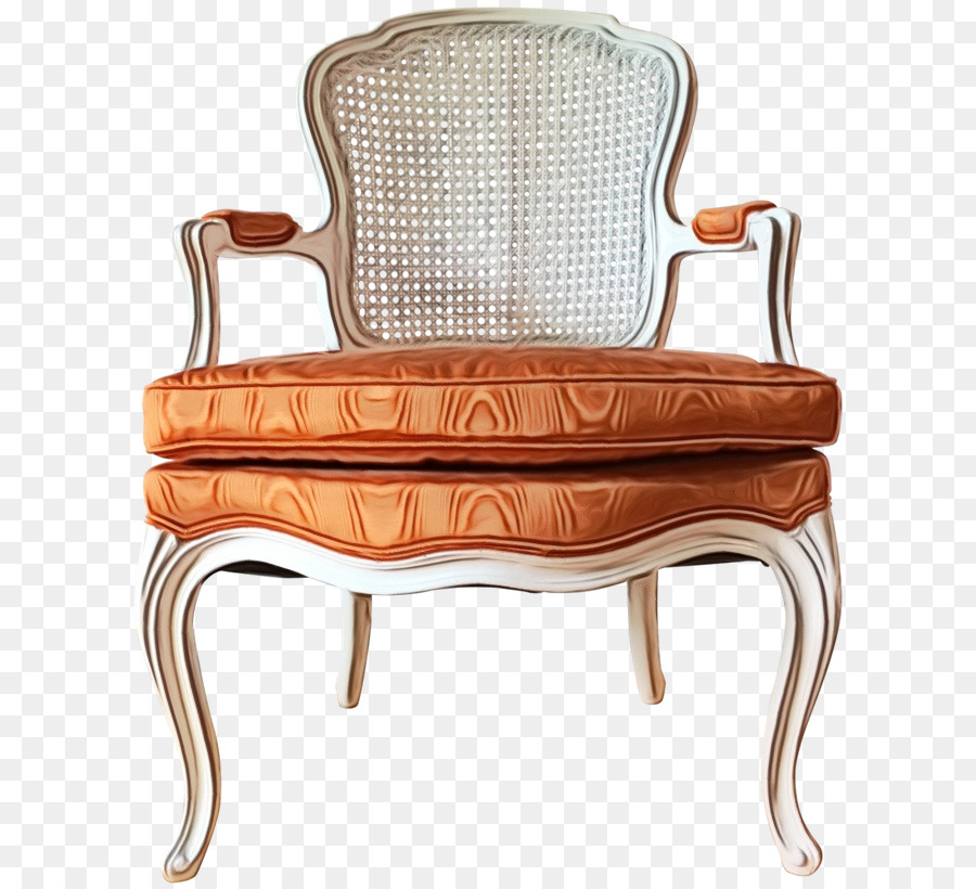 Fauteuil Beige，Bras En Bois PNG