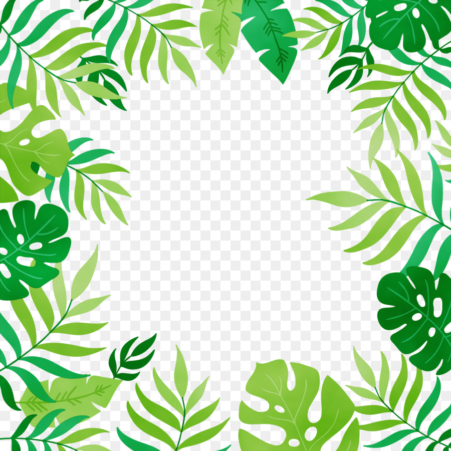 Cadre De Feuille，Vert PNG