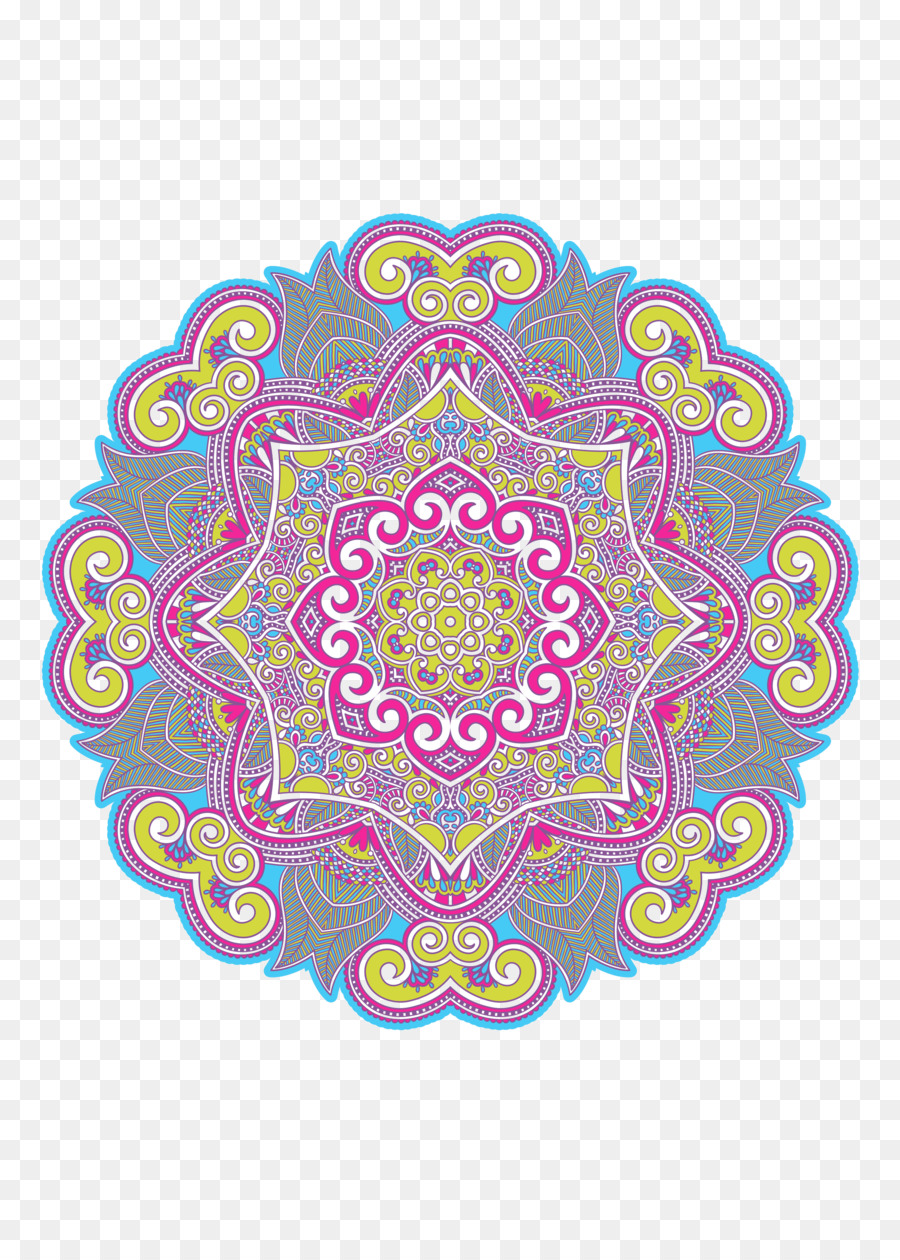 Mandala Coloré，Modèle PNG