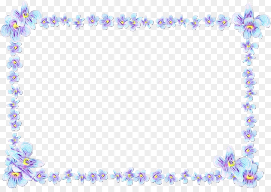 Cadre De Fleurs，Fleurs Bleues PNG