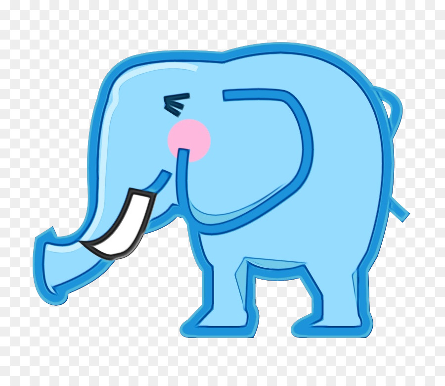 Dessin D'éléphant，Bleu PNG