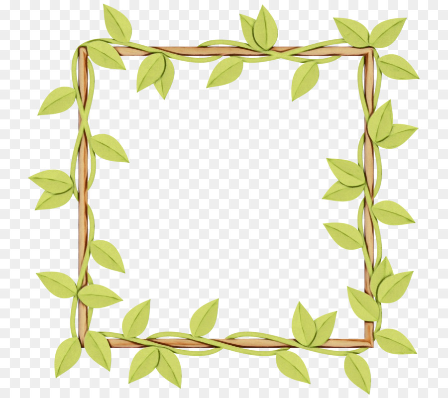 Cadre En Bois，Feuilles PNG