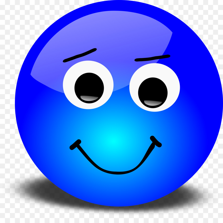 Visage Souriant Bleu，Heureux PNG