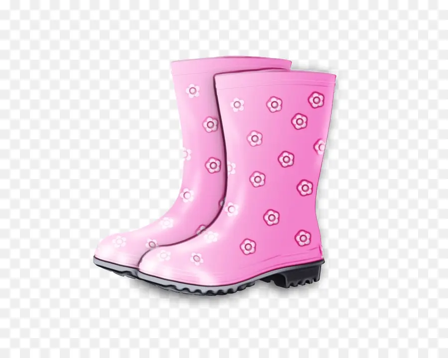 Bottes De Pluie Roses，Fleurs PNG