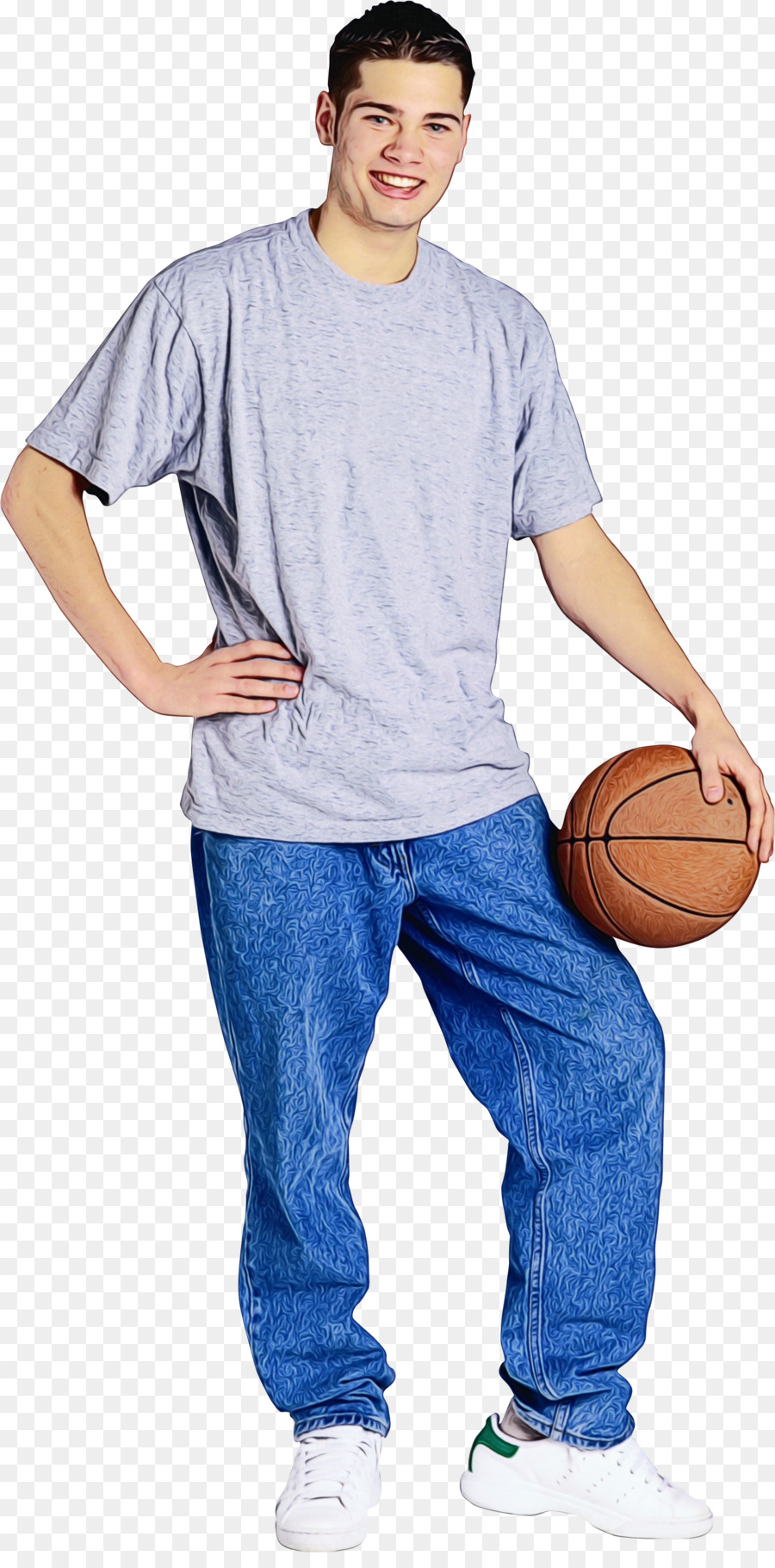 Homme Avec Basket Ball，Basket Ball PNG