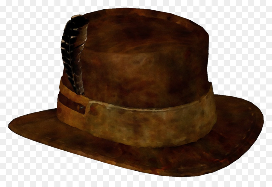 Chapeau Marron，Plume PNG