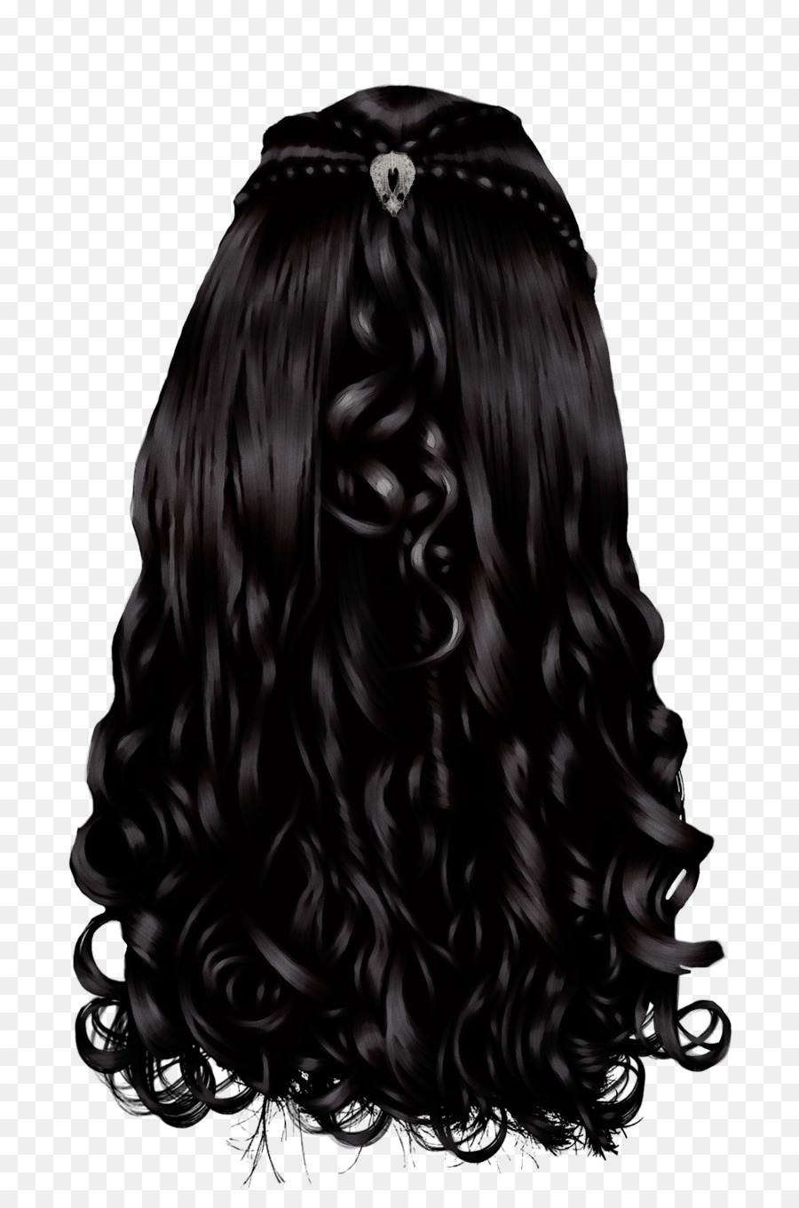 Cheveux Noirs，Bouclé PNG