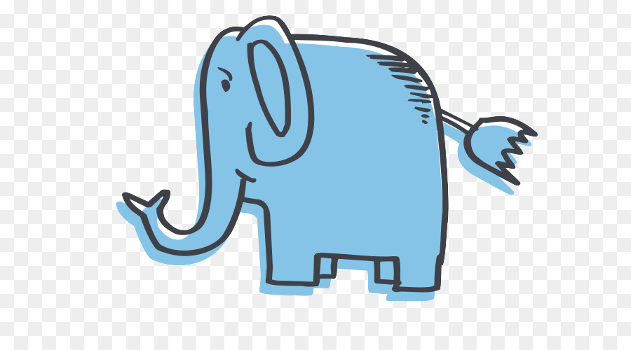 Dessin D'éléphant，Bleu PNG