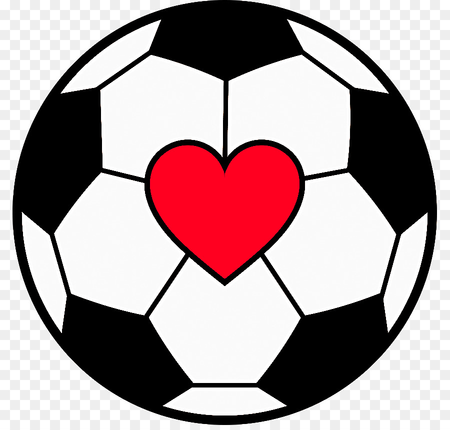 Ballon De Football En Coeur，Amour PNG