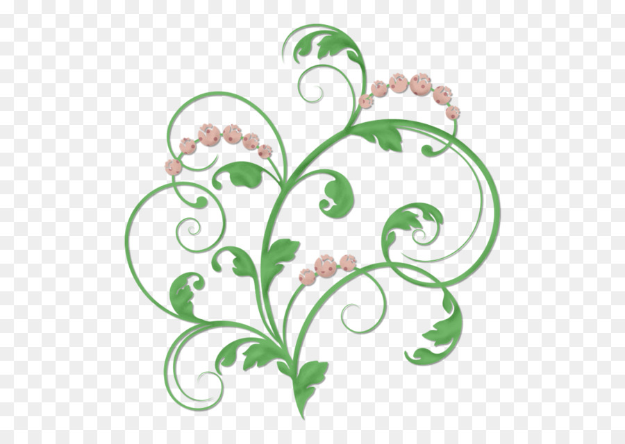 Motif Floral Vert，Floral PNG