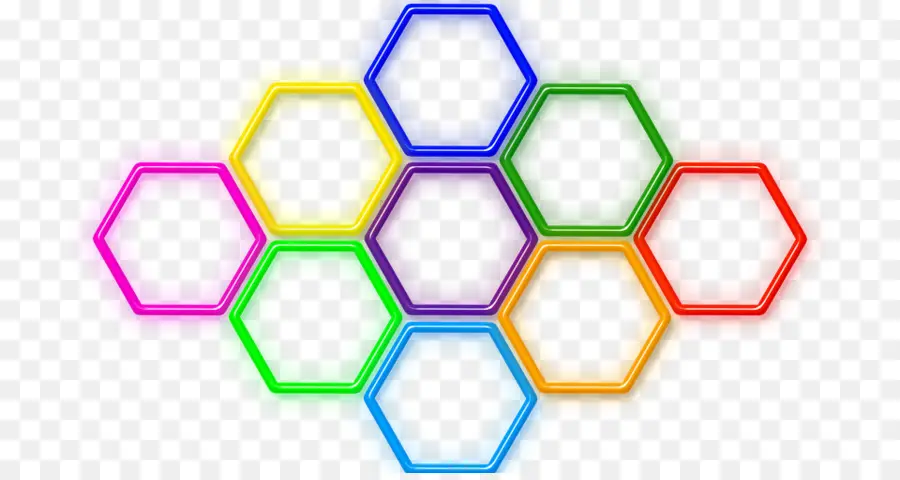 Hexagones，Coloré PNG