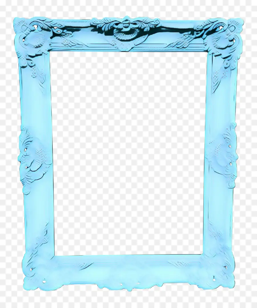 Cadre Bleu，Décoratif PNG