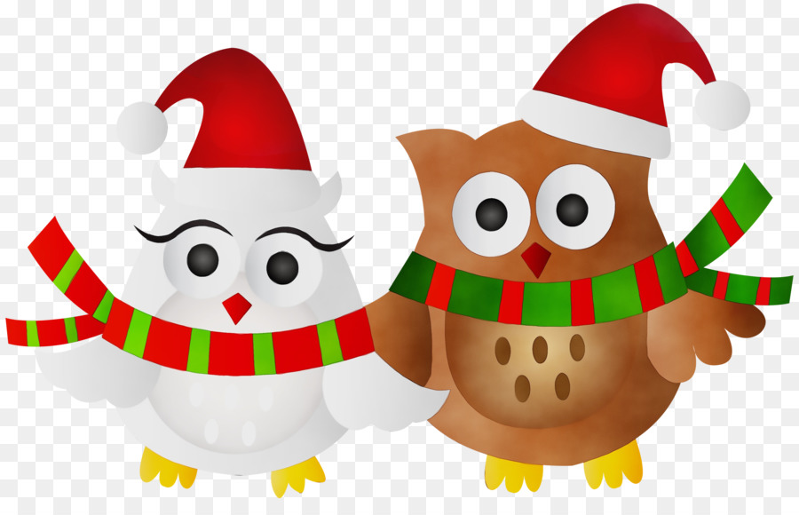 Chouettes De Noël，Chapeaux De Père Noël PNG