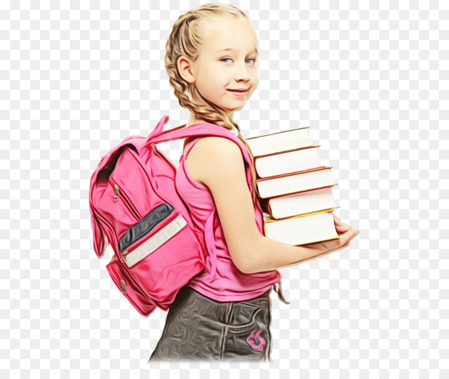 Fille Avec Des Livres Et Un Sac à Dos，Étudiant PNG