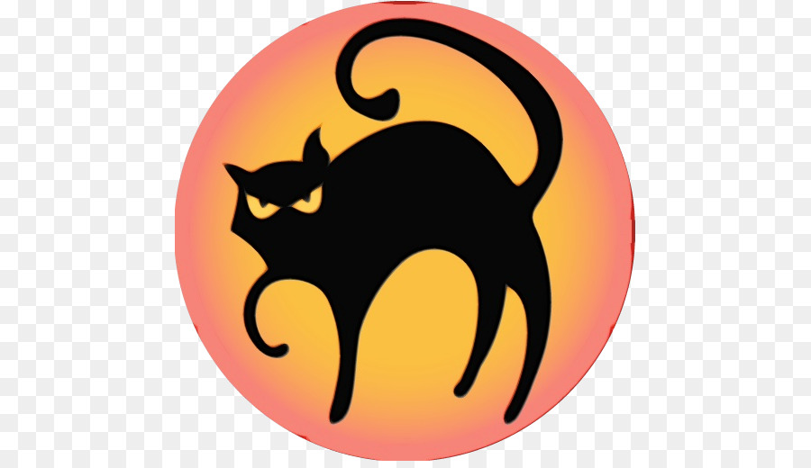 Silhouette De Chat Noir，Cercle PNG