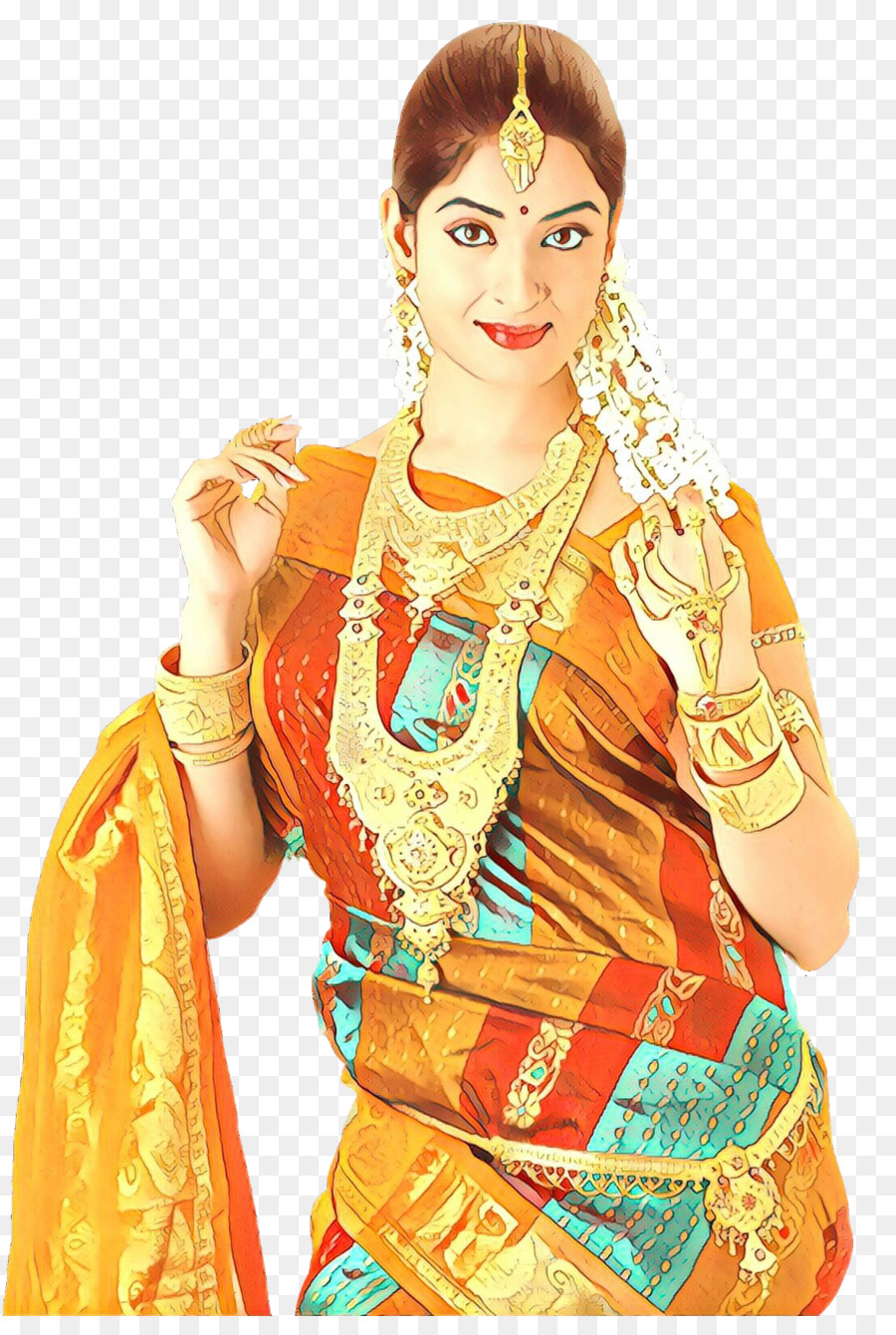 Femme En Costume Traditionnel，Sari PNG