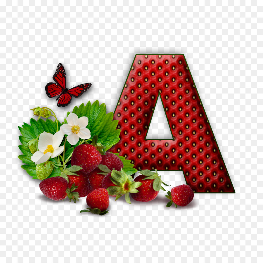 Lettre A，Fraises PNG