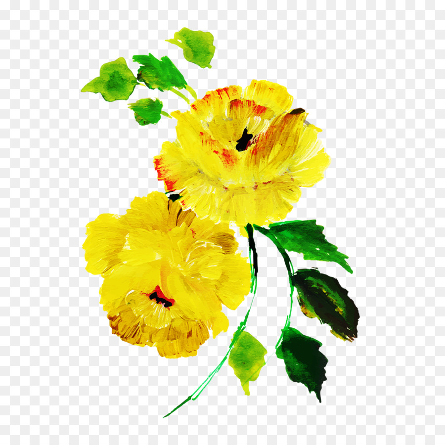 Design Floral，Peinture à L'aquarelle PNG