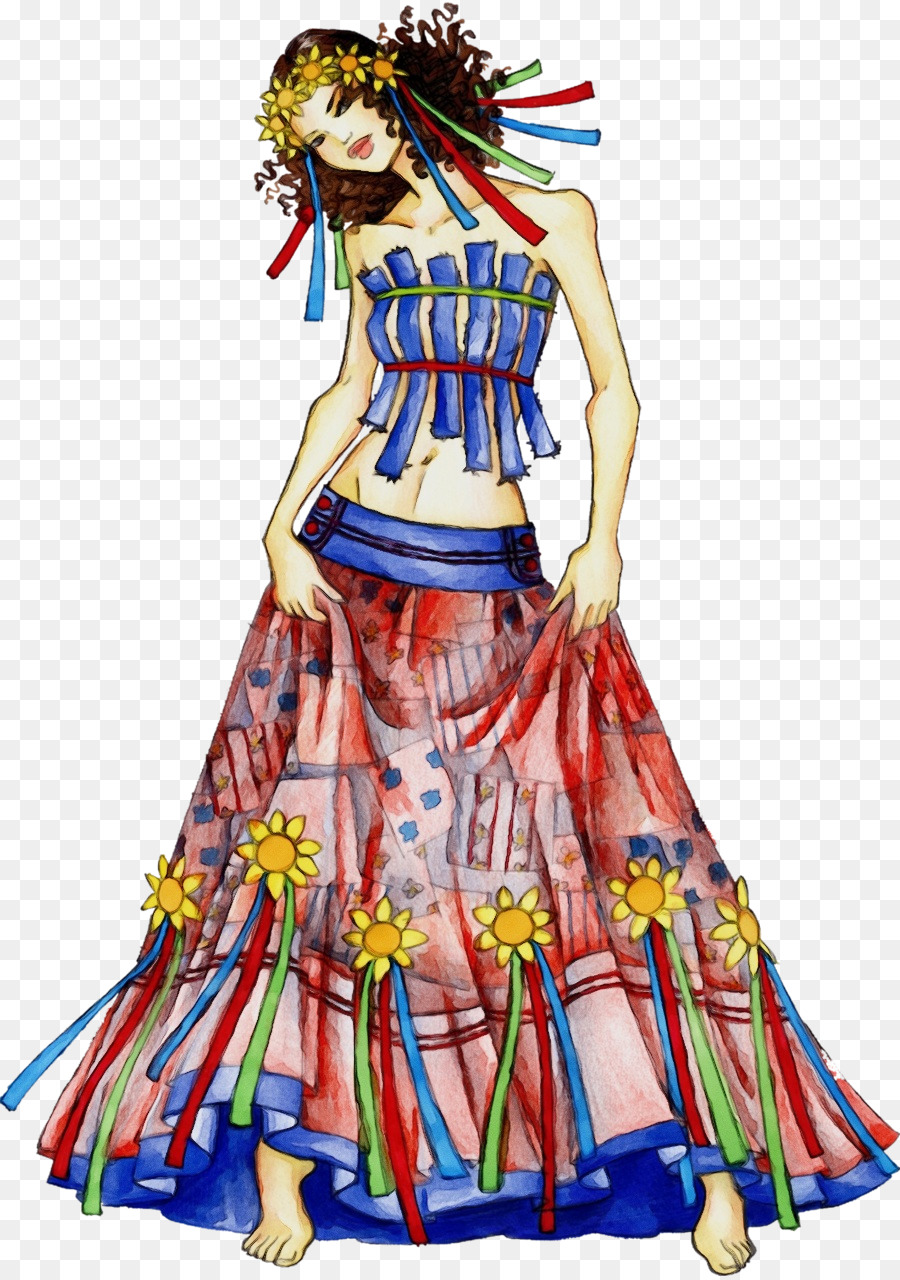 Fille Hippie，Coloré PNG