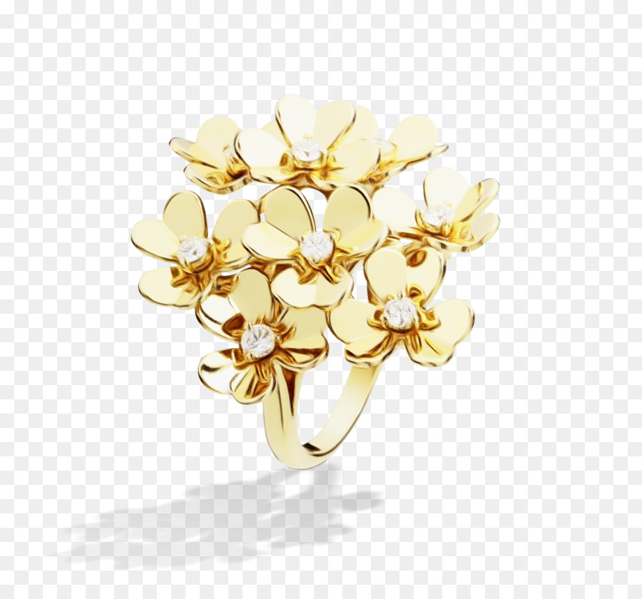 Bague En Or，Conception De Fleurs PNG