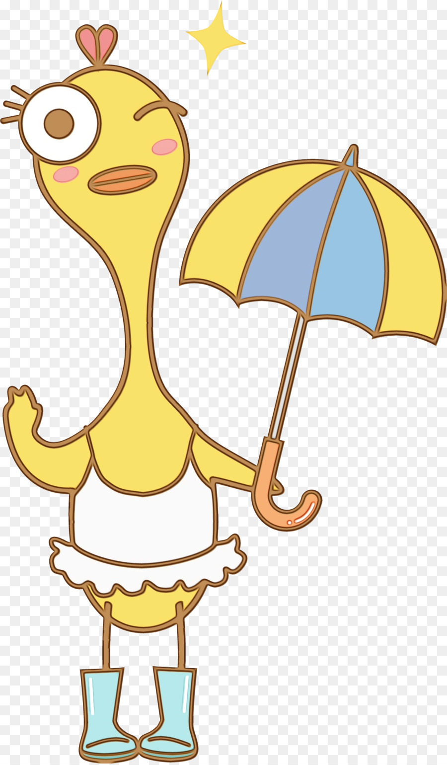 Canard De Dessin Animé Avec Parapluie，Canard PNG