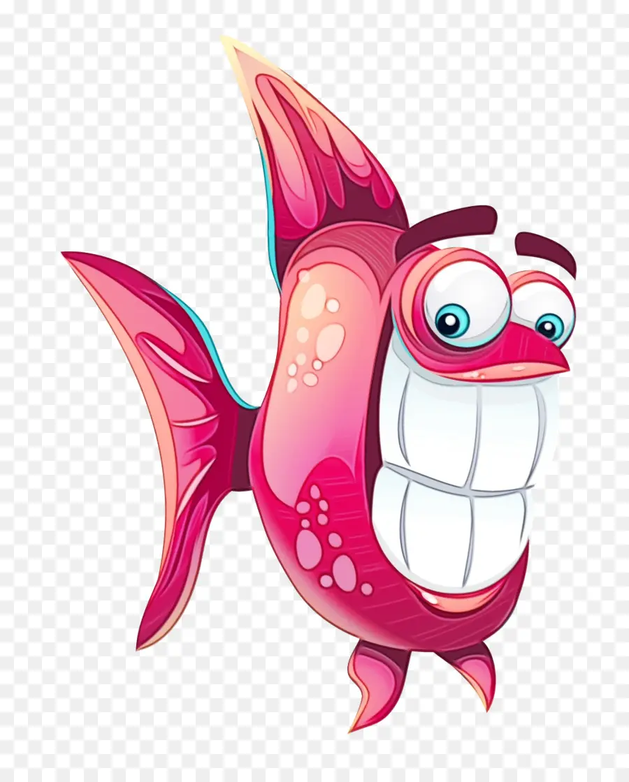 Poisson De Dessin Animé，Souriant PNG