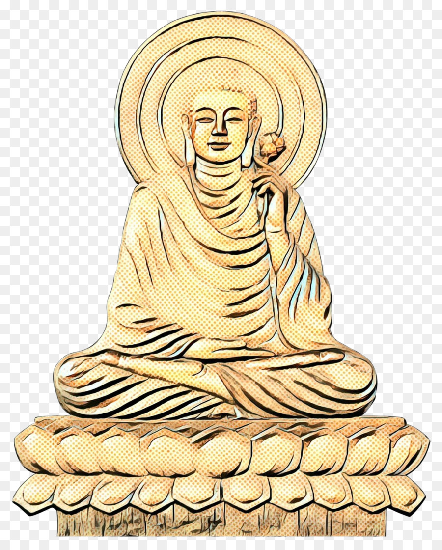 Statue De Bouddha，Or PNG