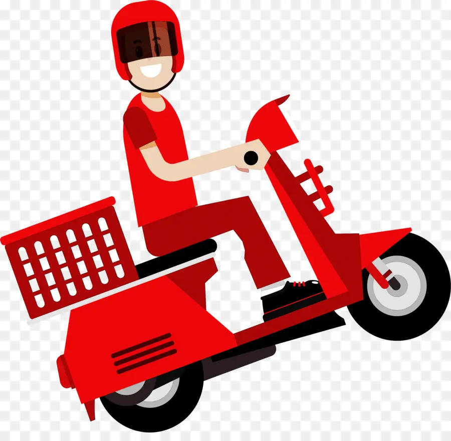 Livreur，Scooter PNG