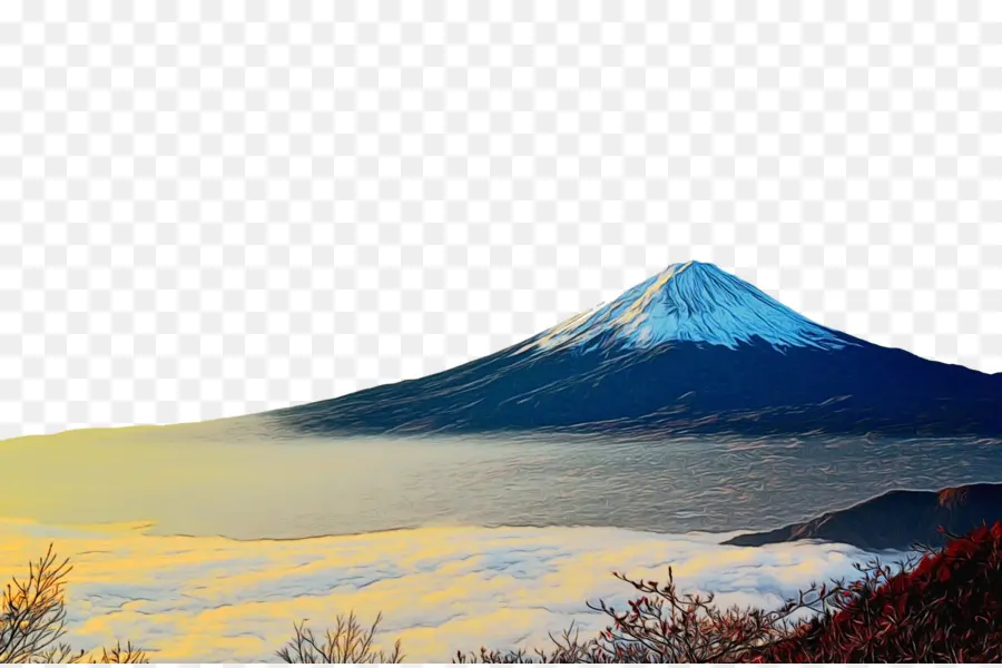 Le Mont Fuji，Montage Paysage PNG