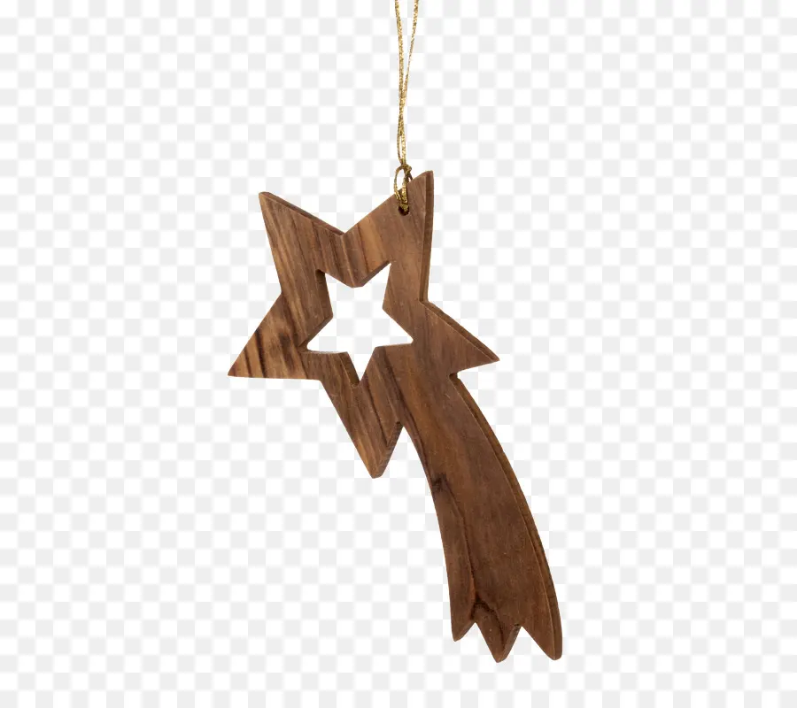 Ornement étoile En Bois，Noël PNG