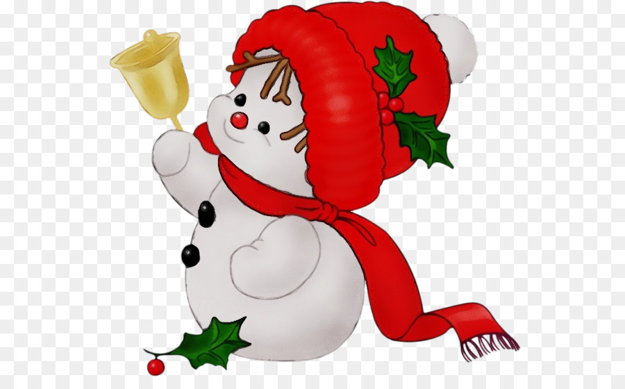 Bonhomme De Neige Avec Cloche，Noël PNG